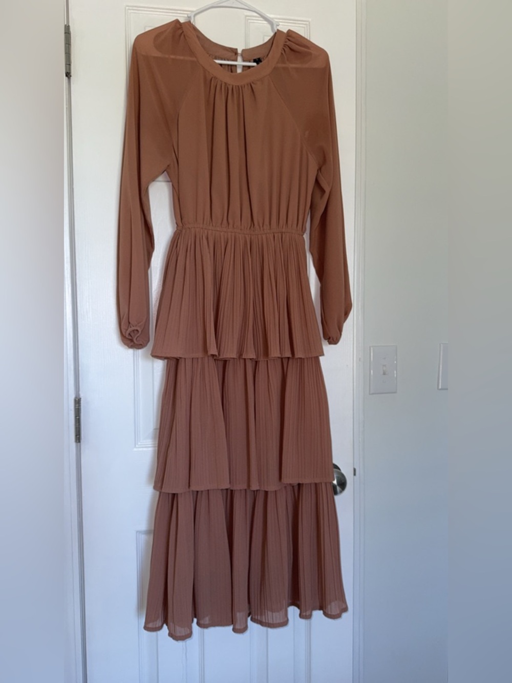 Smocked Waist Tiered Maxi Dress in Terracotta
